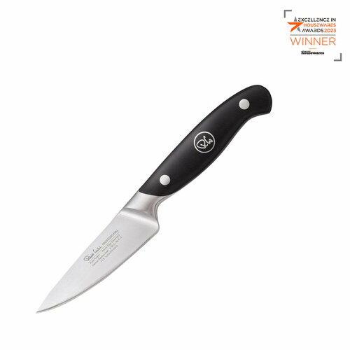 Нож кухонный для чистки овощей Robert Welch Professional из кованой высокоуглеродистой нержавеющей стали, 9 см, рукоять композит, черный, RWPSA2083V
