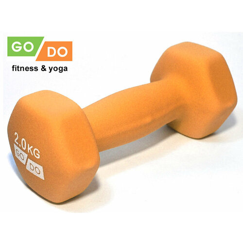 Гантель GO DO неопреновая 2 кг оранжевая