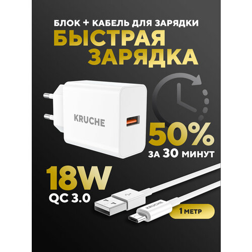 Зарядка микро USB c блоком 18w 375₽