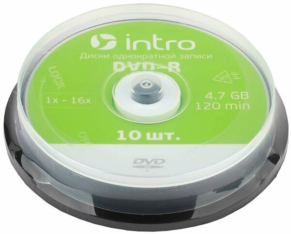 Диск DVD-RIntro16х 4,7Gb, 10 шт.