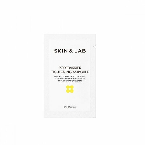 SKIN&LAB Porebarrier Tightening Ampoule [Sachet] Сужающая поры ампульная сыворотка для лица с натуральным кофеином 2мл сыворотка для лица facialderm сыворотка бустер для лица сужающая поры антистресс