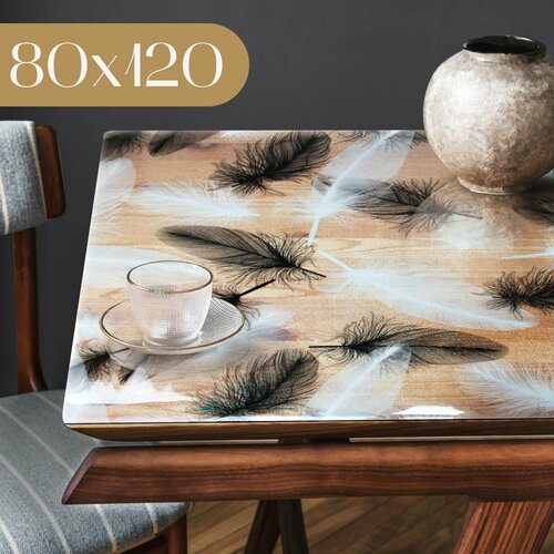 Скатерть на стол силиконовая гибкое жидкое стекло 80x120 см 850₽