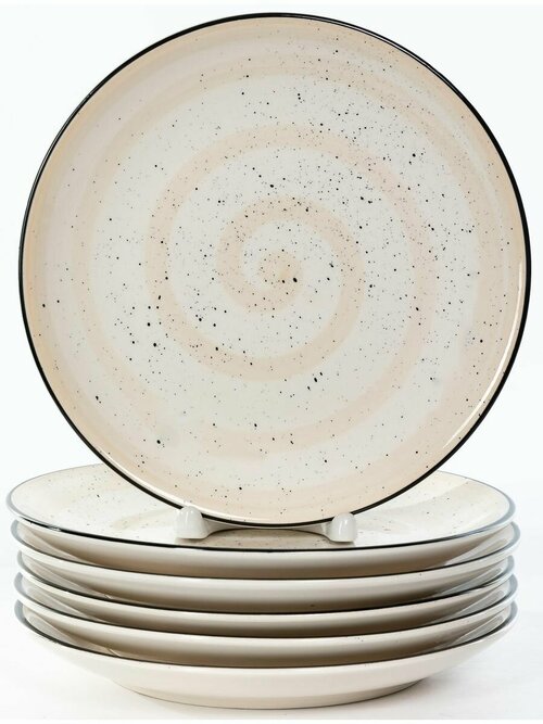 Набор десертных тарелок из керамики на 6 персон 19 см