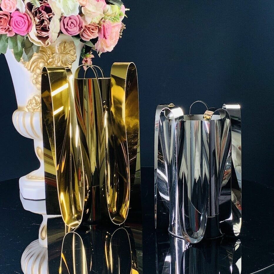 Подставка интерьерная-ваза Lenardi 19см, металл, серебро