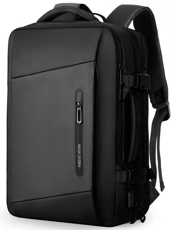 Рюкзак-сумка мужской городской дорожный большой 38л для ноутбука 17 Mark Ryden MR9299KR Черный водонепроницаемый с USB зарядкой подростковый