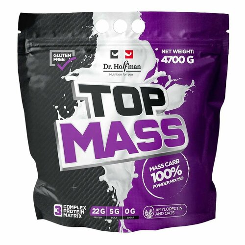 Dr. Hoffman Top Mass, 4700 г, Ваниль гейнер высококалорийный для набора массы top mass дыня