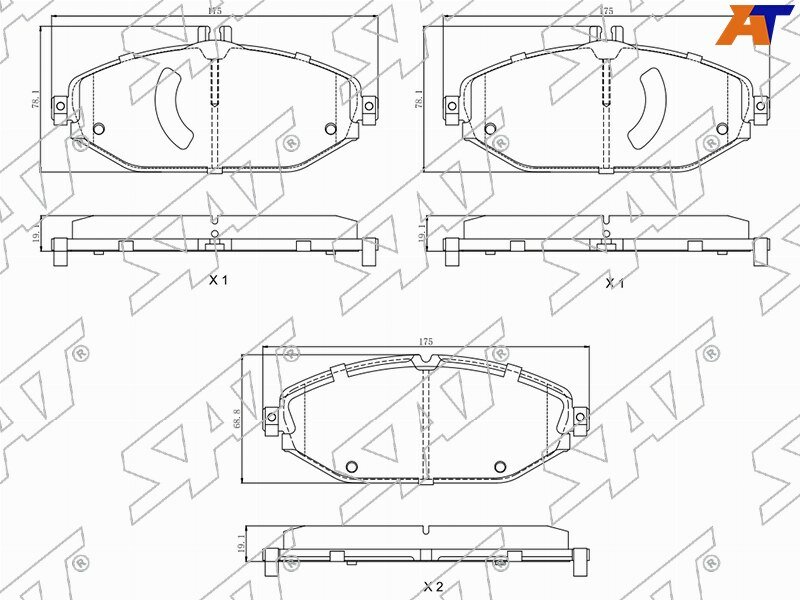 Колодки тормозные перед MERCEDES C-CLASS W205 14-18 E-CLASS W213 16- SAT ST-28-0001