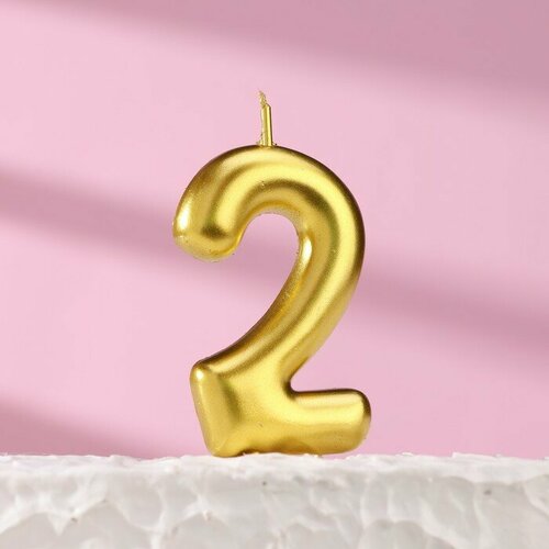 SUI Свеча в торт Европейская цифра 2 6 см золото 269₽