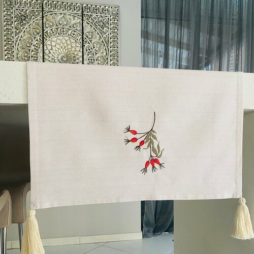 Дорожка ULULA ROSEHIP 50х140 хлопок/вышивка/кисти