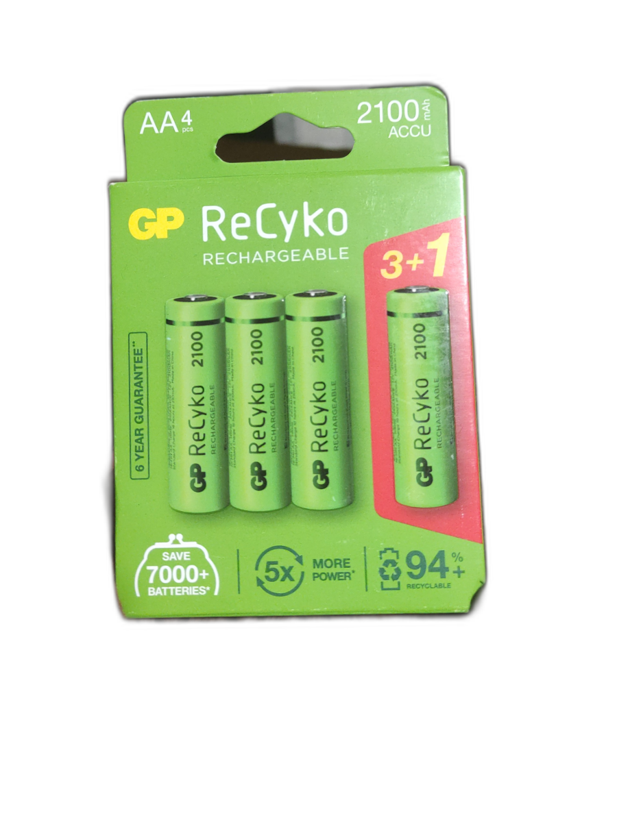 Аккумуляторные батарейки GP Recyko АА 2100 мАч 3 + 1