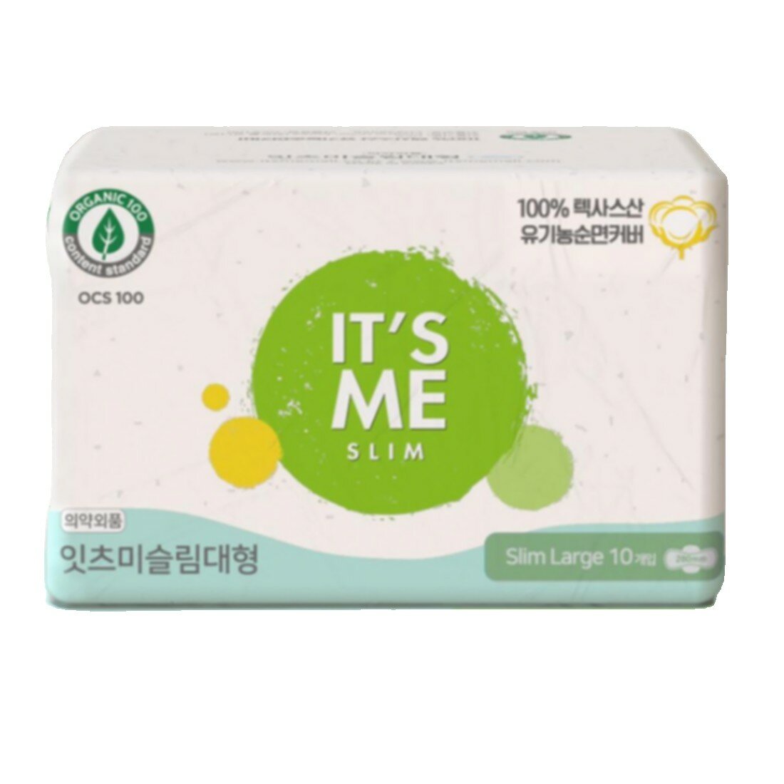 IT'S ME Прокладки женские гигиенические с крылышками / Slim Organic Cotton Pads Large, 280 мм, 4 капли, 10 шт.