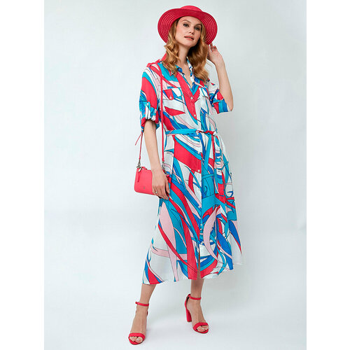 Платье FABRETTI, размер EU40/L, мультиколор рубашка с поясом и принтом vortex aje цвет abstract penrose