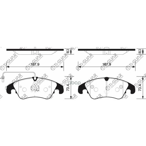 Тормозные Колодки Tg-1833/Pn0477w* Ti·guar Ford Focus Db# -11, Audi A4 08-, A5 09-, A6 -11, Q5 08- Передние Диск. Ti-Guar арт.