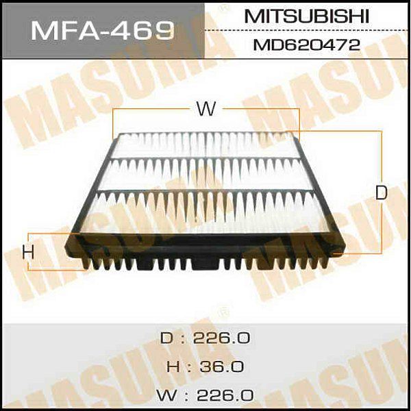 MASUMA MFA-469 (1500A105 / MD620456 / MD620472) фильтр воздушный\ Mitsubishi (Мицубиси) Pajero (Паджеро) / sigma 2.4 / 3.0