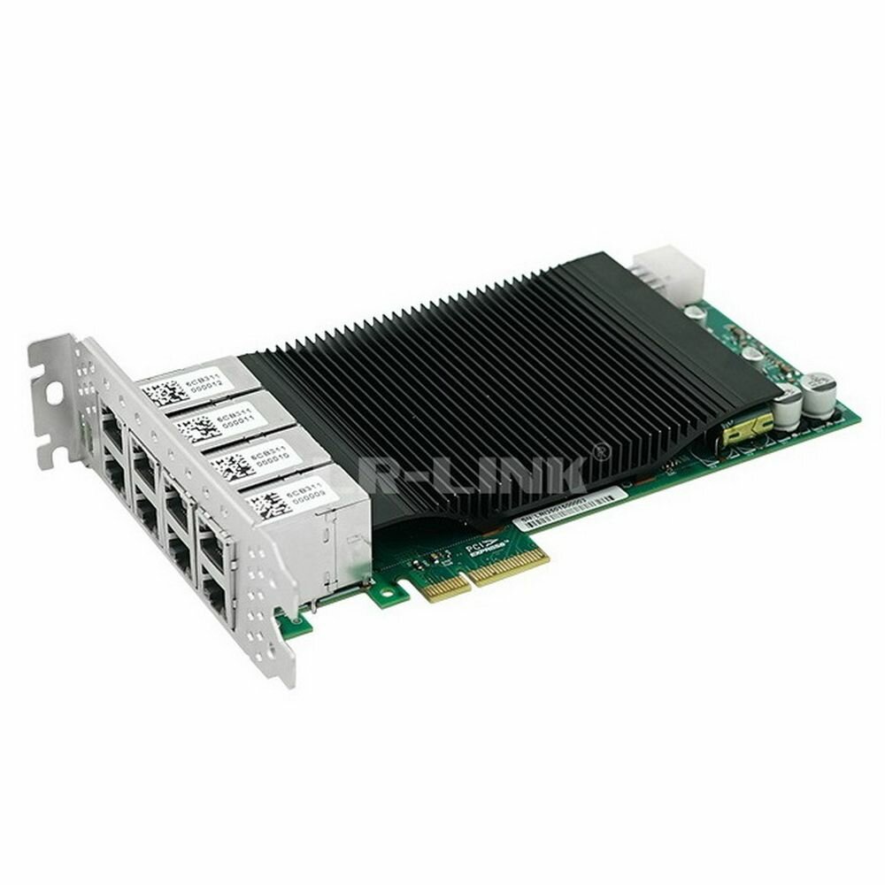 Lr-Link Сетевой адаптер Lr-Link LRES2008PT PCIe 2.1 x4, Intel i350, 8*RJ45 1G NIC Card, Dual Slot (302359) LRES2008PT