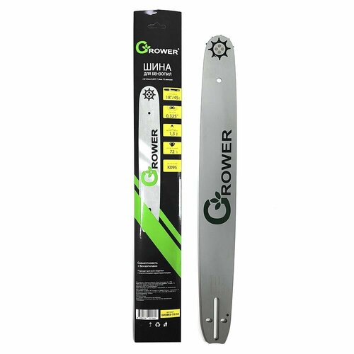 Шина для бензопилы Grower 72 звена Длина - 1845см Шаг цепи - 0325 Толщина ведущего звена - 13 мм 673₽