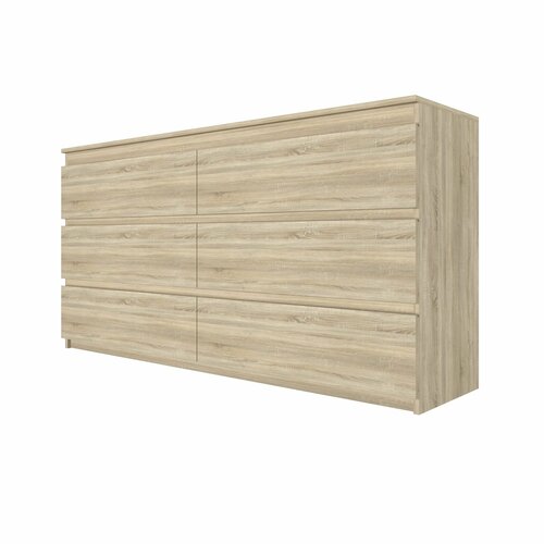 Комод Боровичи-мебель Сириус Б 283 6 ящиков ЛДСП 161 х 77 х 385 см Дуб сонома 97103 12090₽