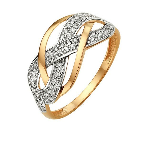Кольцо JEWELIN, красное золото, 585 проба, фианит