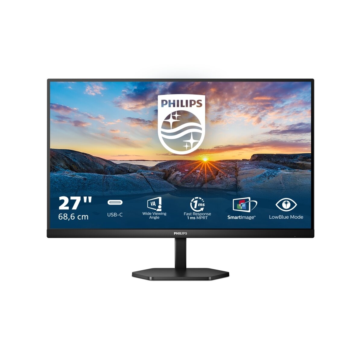 Монитор LCD 27'' 16:9 1920х1080(FHD) IPS, W-LED, nonGLARE, H178°/V178°, 81,59 PPI, 300 cd/m2, 1000:1, 0,3114 x 0,3114 мм, HDMI 1.4 — 1 шт., USB-C 3.2 (2-го поколения), Черный Philips - фото №12