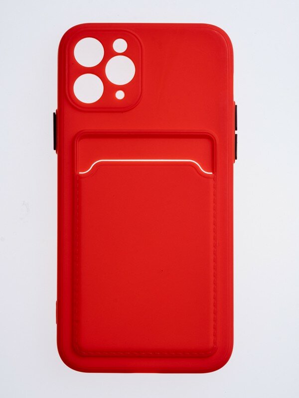 Накладка силиконовая с кардхолдером для Apple Iphone 11 Pro красная