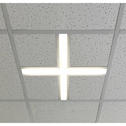 Светильник светодиодный линейный для подвесного потолка армстронг 45Вт, 595х595мм, Х-образный, центральной установки