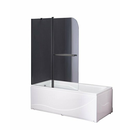 Шторка на ванну Taliente 120x140см распашная прозрачное стекло 6мм черный профиль TA-1214CB 18600₽