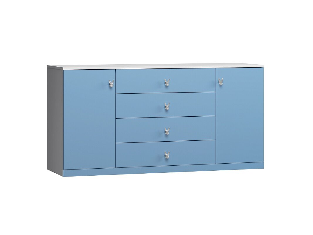 фото Комод Банни - 3 Пастельно-Синий 160x52x80 фабрика «Мебель Лэнд 24»