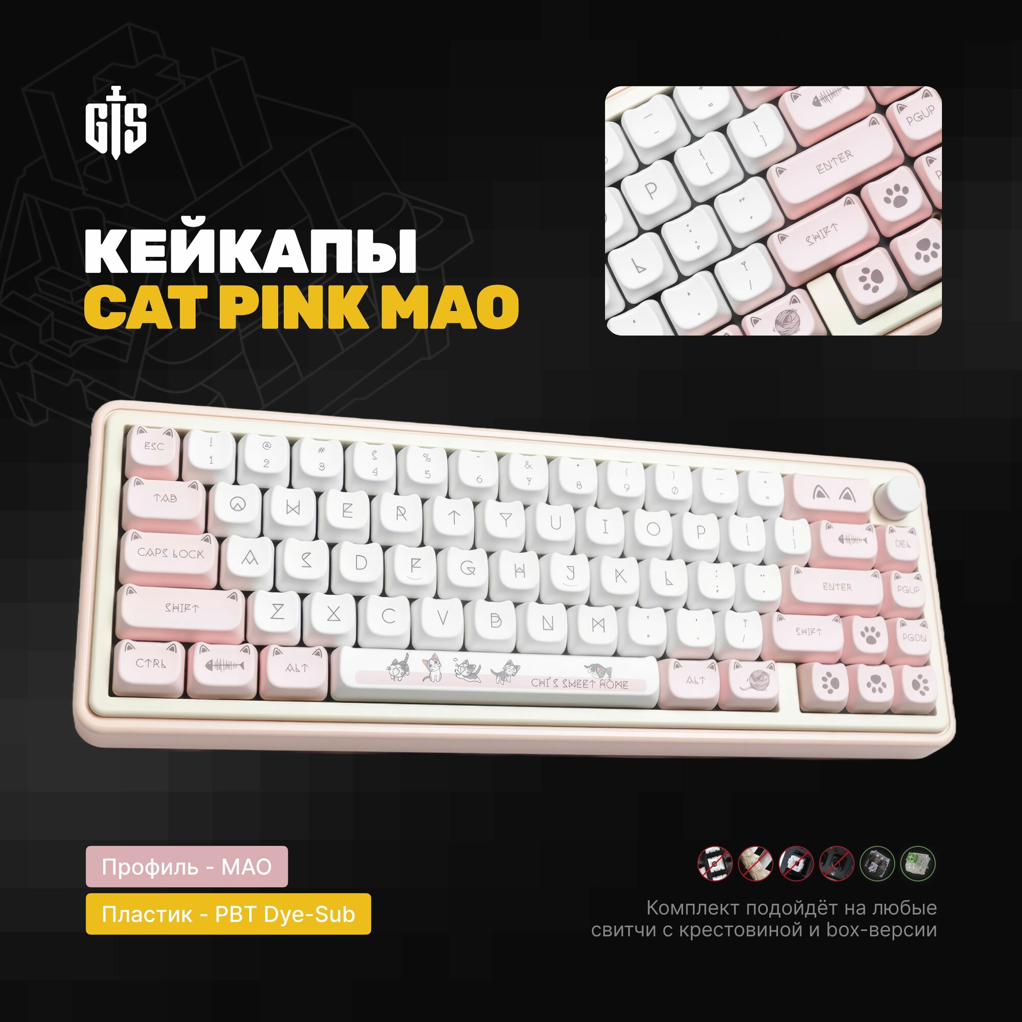 Кейкапы Anna XDA для механической клавиатуры профиль XDA PBT пластик Spy Family Аниме