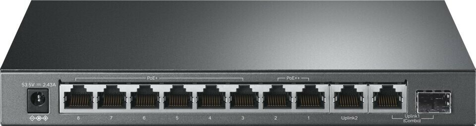 Коммутатор TP-LINK настольный с 9 гигабитными портами (6 портов PoE+, 2 порта PoE++) и комбинированным гигабитным портом RJ45/SFP - фото №6