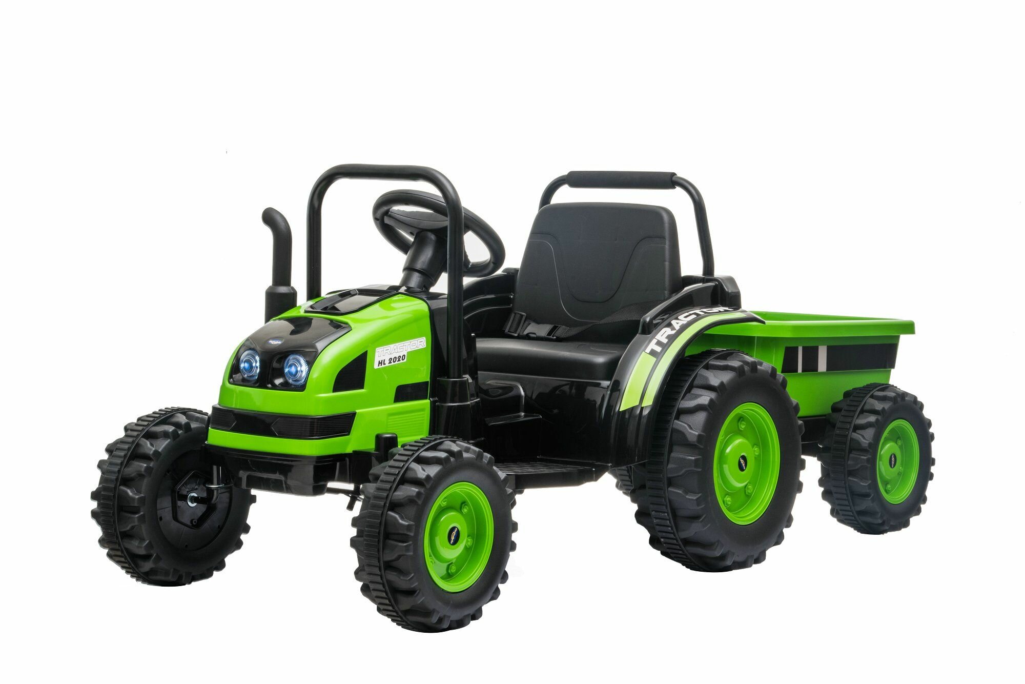 Зеленый трактор электромобиль HL388