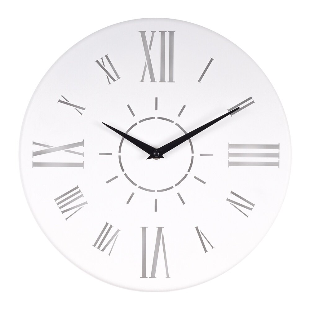 Часы настенные Рубин "Классика", диаметр 32 см, белый, круглые, со стрелками