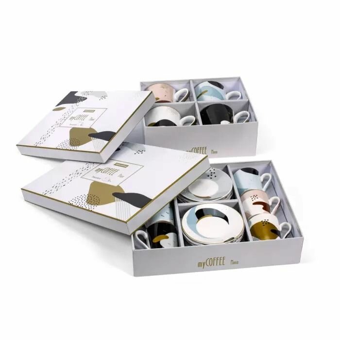 Набор чашек Tescoma myCOFFEE, 4 шт, Moon, фарфор, подарочная упаковка — фото 1