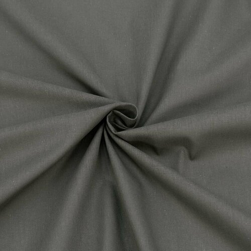 Ткань для шитья хлопок, 1 Метр ткани, Бязь гладкокрашеная 120 гр/м2, Отрез - 150х1000 см, цвет угольно-серый