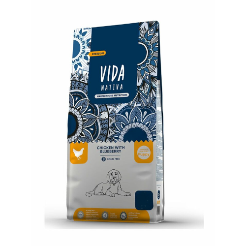 VIDA Nativa корм для щенков средних и крупных пород с курицей и черникой