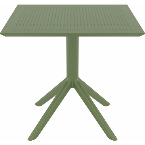 Обеденный стол пластиковый Siesta Contract Sky Table, садовый, 80х80 см, оливковый
