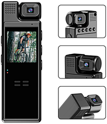 Миниатюрная нагрудная камера 1080p, Цифровой переносной видеорегистратор, Экшн-камера, Черный