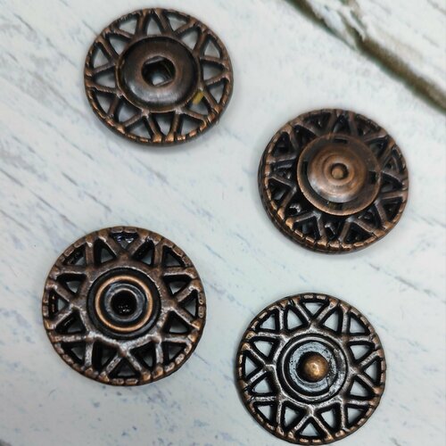 Кнопка пришивная металл 3098 21мм медь 845₽