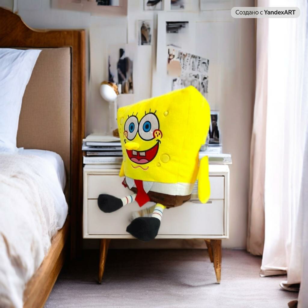 Мягкая игрушка "Губка Боб, Sponge bob" 55 см.