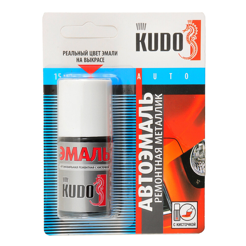Эмаль автомобильная с кисточкой KUDO NISSAN EEC BLACK металлик черная 15 г Ku-72551