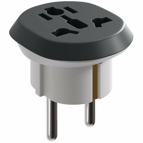 Адаптер сетевой на евровилку евро розетку GSMIN Travel Adapter WIN-18 переходник для американской китайской вилки USCN 250 В 16А Черный 285₽