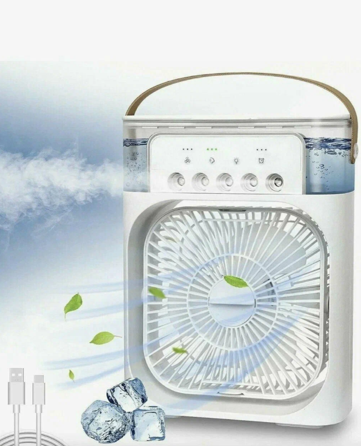 Мини-кондиционер, Портативный вентилятор с водяным охлаждением и ночной. подсветкой
