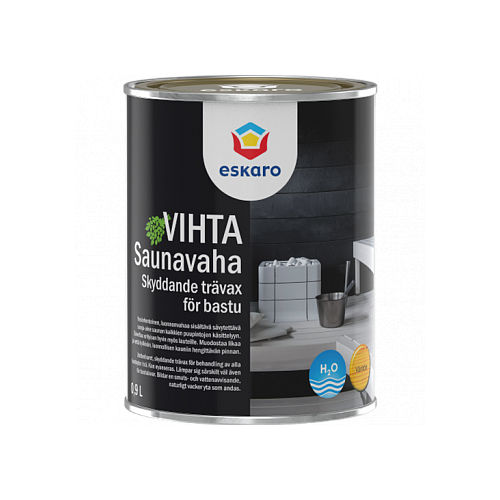 Декоративно-Защитное Средство 0.45л Eskaro Saunavaha Vihta Черное для Деревянных Банных Поверхностей.