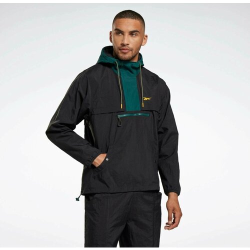 мужская куртка парка reebok outerwear urban fleece чёрный размер m Куртка Reebok, размер M INT, черный, зеленый