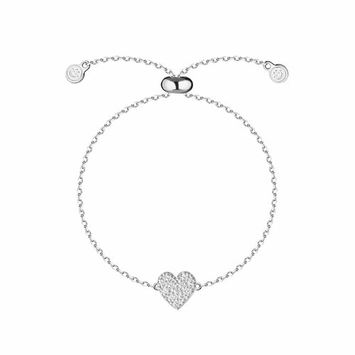 Браслет WANNA?BE!, фианит, серебристый, белый