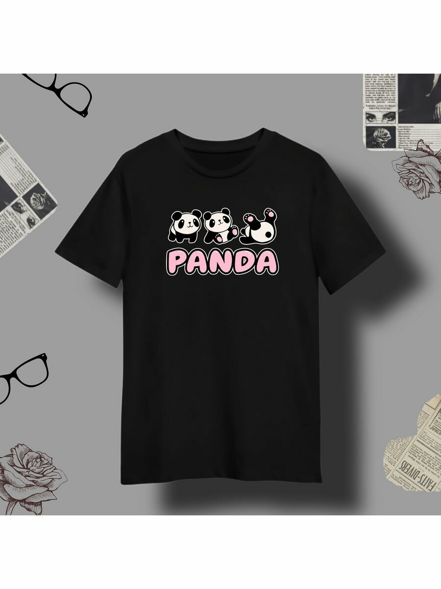 Футболка с надписью панда panda