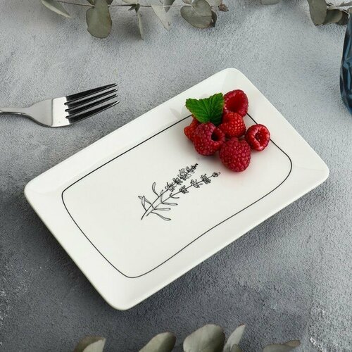 Блюдо керамическое Flower 205 х 125 х 18 см цвет белый 723₽
