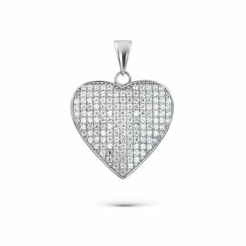 Подвеска ЗлатаМира, серебро, 925 проба подвеска шарм из серебра с фианитами в виде сердца