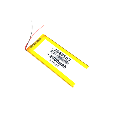 Аккумулятор универсальный для планшетов 37v 2500mAh 3x45x103 литий-полимерный Li-Pol батарея защита платы заряда-разряда 2 провода 845₽