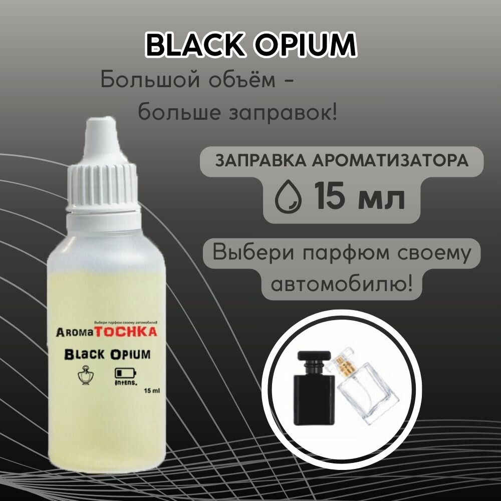 Аромамасло заправка ароматизатора в машину Black Opium, 15мл / парфюм для автомобиля