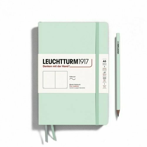 Блокнот Leuchtturm1917 Medium, 61 лист, без линовки, мягкая обложка, мятный